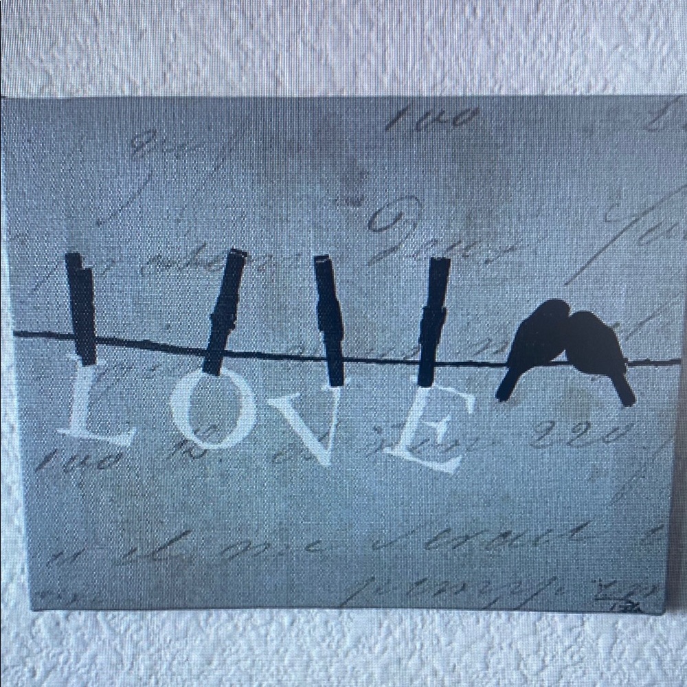 Wild Apple Graphics Love Birds on a Clothesline